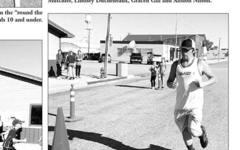 Ace Ducheneaux, a first-year cross country runner on the Timber Lake High School team, finished the 5K course in 29.06 minutes for fourth place. Photos by Kathy Nelson