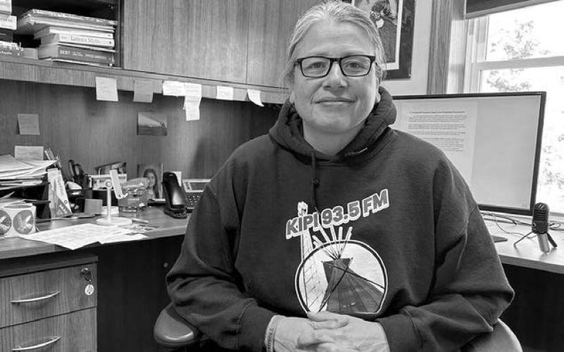 Chaz Jewett is the station manager at KIPI-FM, the tribally-owned and funded radio station that broadcasts from Eagle Butte. Photo by Jon Flatland