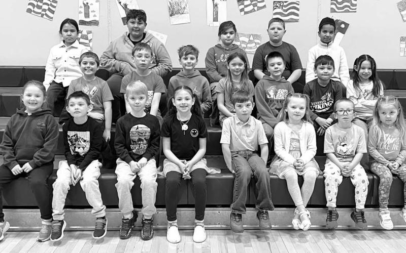 FRONT (L-R): Emma Schlosser, Koleson Long, Becket Rose, Rylie Traverise, Canaan Parker, Jessa Aberle, Rowan Bridges, Charlie Long; 2ND ROW: Milo Linderman, Zephania Jewett, Jackson Quaschnick, Kinzlee Gray, Dylan DuPreez, Zeke Vogel, Taylor Dupris; 3RD ROW: Joel Taken