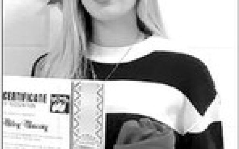 school winner. BELOW: Miley Murray was the winner of the