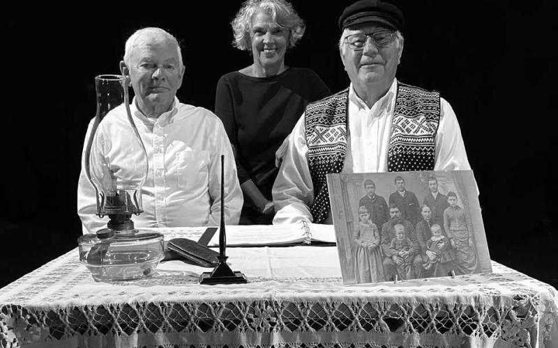 “The Stavig Letters” readers theater, performed by (l-r) Curtis Dahl, Jane Rasmussen and John Rasmussen, will be presented at the Timber Lake Museum on Sunday, February 2. The program is free and will be precended by a potluck dinner at noon MT.