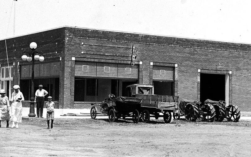 One of Cundill’s later images (about 1919) shows (left to right) the Drees Brothers General Merchandise Store (now Dakota Image), the Timber Lake Topic, and Henry Johnson’s Ford and implement business, which was later a cafe, bar &amp;amp; bowling alley before being destroyed by fire in 1983. The new Timber Lake Museum was built on the property in 2001.