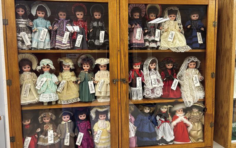 Fifty dolls, all created by hand by Mary Dorsey in recognition of Isabel’s Golden Jubilee in 1986, are currently on display in the Isabel Community Center after being in storage for decades. Dorsey actually made two of each doll with one of each pair auctioned during the Jubilee celebration.