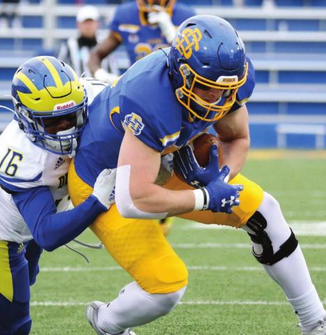 Tucker Kraft will play a major factor for the South Dakota State Jackrabbits in the upcoming FCS football playoffs. Kraft, a sophomore at SDSU, has 6 touchdowns this season. Photo by GoJacks.com
