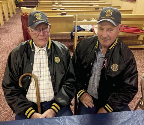 Korean War veteran Paul Stradinger, left, and Vietnam veteran Johnny Dean Boldt, both of Isabel, took part in Honor Flights this fall, traveling with other veterans to Washington, DC, to see the monuments, including those dedicated to veterans of war. Photo by Jon Flatland