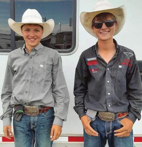 Sage Burress and Rope Roghair placed fifth and narrowly missed qualifying for nationals at the state high school rodeo finals. Photo courtesy of Maria Roghair