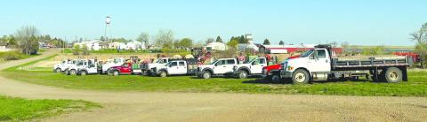 Men and equipment from Ripley’s Inc. of Erhard, MN (above, parked at Timber Lake last weekend) have been installing the fiberoptic broadband infrastructure that will bring high speed internet to rural Timber Lake. Photo by Kathy Nelson