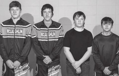 McLaughlin/Timber Lake Wrestlers (L-R): Thane Keller, Carson Schrempp, Brady Maher, Ethan Ward.