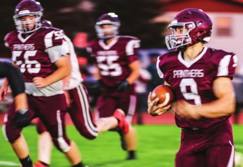 Panther senior Hank Kraft and the TL offensive line, including Dan Peterson (56) and AJ Lindskov (55), racked up the rushing offense against Newell in their homecoming game victory last Friday.