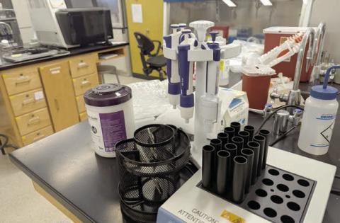 Testing equipment at the Native BioData Consortium laboratory in Eagle Buttle. Photo by John Hult/South Dakota Searchlight