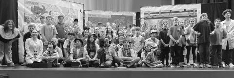 The Dakota Players, an outreach program of the Black Hills Playhouse, visited Timber Lake Middle School last week to assist students in presenting The Superhero Show. The presentation involved nearly 80 students serving as actors, assistant directors and more. Associated with the University of South Dakota College of Fine Arts, the Black Hills Playhouse takes engaging and innovative arts programs to schools and communities across South Dakota.