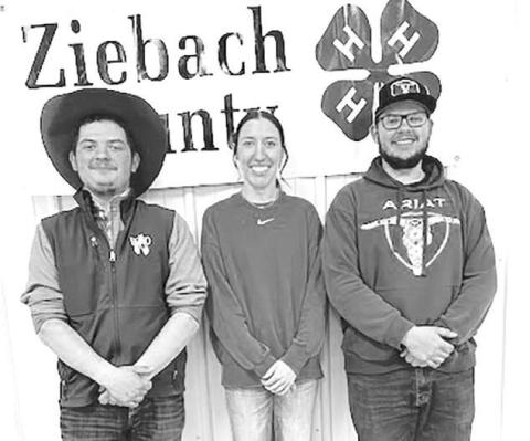 Scholarship awards were presented to senior members of the Friendly Few 4-H Club, during the 4-H Recognition Event on April 10. Recipients were (l-r) Maverick Lemke, Ziebach County 4-H Leaders Association Scholarship, Minda Woodward, Mercedes Lemke Memorial Scholarship, and Wyatt Lemke, Ziebach County Leaders Association Scholarship.