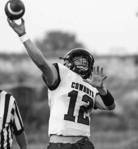 Lemmon-McIntosh quarterback Cody Thompson made 7 TD passes in the win over Hettinger-Scranton. Photo by Jon Flatland