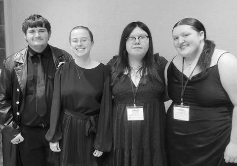 The All-State Chorus concert was held in Sioux Falls on November 2. It was conducted by Michael Hanawalt, the Associate Professor of Choral Conducting and Music Education at Florida State University. Timber Lake singers participating were (L-R) Jess Ridl, Maria Scherer, Ameriah Eagleman, and Anna Kraft.