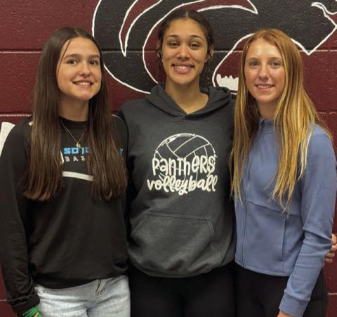 Timber Lake players earning All-Little Moreau Conference honors were, l-r, Jaylee Schoelerman, Honorable Mention; Jasmine Nash, First Team; Sara Keller, Honorable Mention