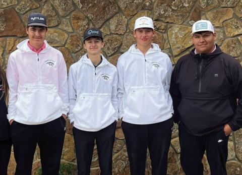 Members of the Timber Lake Boys Varsity golf team are (l-r) Kanton Hunt, Kruz Lindskov, Hadley Thompson and Hayden Thompson.