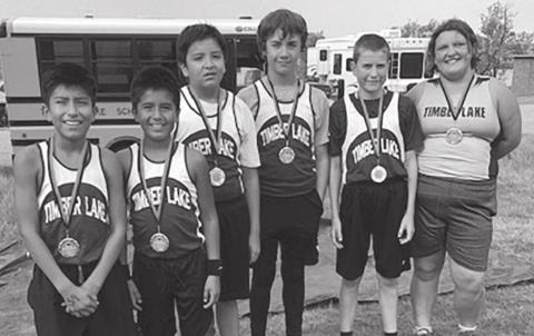 Junior varsity Panther cross country runners are L-R Demetrius Sanchez, Xavier Sanchez, Jeremiah Tiger, Charlie Hornick, Thomas Holzer, Anna Kraft. Submitted photo