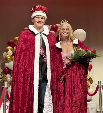 Crowned 2025 Timber Lake High School Homecoming King and Queen during coronation ceremonies on Sunday, Sept. 28, were Breylan Hansen, son of Lyndsey and Frankie Ducheneaux, and Hailey Roggow, daughter of John and Kathy Roggow. Photo by Kathy Nelson