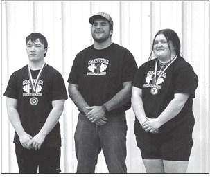 Brady Maher, Coach Jakways Mendoza, and Anna Kraft