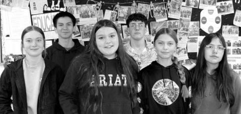 The students are chosen based on nominations by Dupree staff and each are awarded a $20 gift card to the Dupree LTM. Front (L-R): JC Pederson, Pace Maynard, Maddlyn Red Bear, and Bayleigh Cudmore; back (L-R): Joseph Brewer and Traden Meeks.