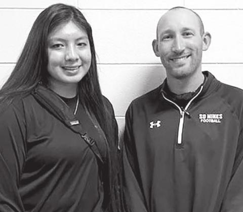 Dupree High School senior McKadyn Chasing Hawk (LEFT) with a personal trainer that works at the South Dakota School of Mines and Technology in Rapid City.
