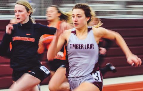 Junior Shay Kraft has been a blur on the track this season, including a May 4 meet at Eureka where she won the 100 and 200 meter races.