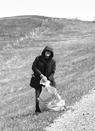 Heidi Boldt on Highway 20 during her daily walk.