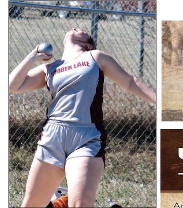 Timber Lake’s Katelyn Biegler competes in the shot put during recent track and field action. Biegler, an eighth grader, placed eighth overall at the Sully Buttes MS/JV Early Bird Meet. Photo by Jon Flatland