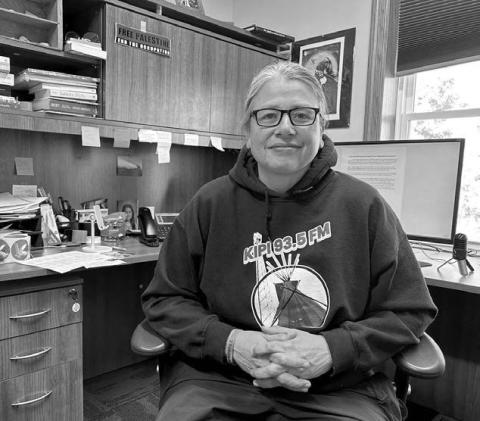 Chaz Jewett is the station manager at KIPI-FM, the tribally-owned and funded radio station that broadcasts from Eagle Butte. Photo by Jon Flatland