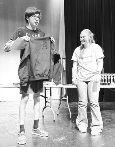 Lander Bruguier received the Memory Master Award and a jacket. Jordan Jones (right) made the presentation at Awards Day.