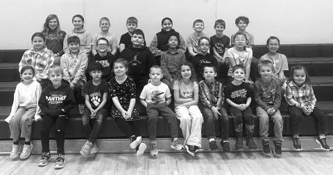 FRONT ROW (L-R): Rowan Maher, Drake Keller, Lochlyn Goldade, Wren Jones, Rhett Aberle, Harper O’Leary, Jaxtyn Gray, Tate Maher, Douglas Kraft, Hazel Spiel; 2ND ROW: Mine’ Baker, Clara Nilson, Lincoln Aberle, Westyn Pesicka, Eleazar Richert, Cooper Gray, Harleigh Hayes, Blakely Brown Otter; 3RD ROW: Elyse Parker, Tegan Baker, Elijah Zeug, Austin Lindskov, Aliviah Schambriel, Liam Handeland, Crawford Maher, Gunner Wright; PICTURED AT RIGHT: Tempest Smolik, Isabella Yuker, Rylie Schumacher