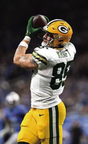 Green Bay Packer tight end and Timber Lake native Tucker Kraft has brought national attention on himself and his hometown. Photo courtesy of Green Bay Packers