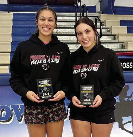 Jasmine Nash and McKenzi Vomacka were selected to the All Little Moreau Conference Volleyball Tournament Team on Saturday, Sept. 28, at Lemmon. Timber Lake finished fourth in the tournament.