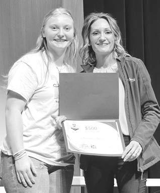 Jordan Jones (left) received a $500 Scholarship from Buche Foods and Team Buche Cares. Buche Foods owns stores in Gregory, Mission, Pine Ridge, Oacoma, Sisseton, Wagner and most recently Mobridge (formerly Payless Foods).