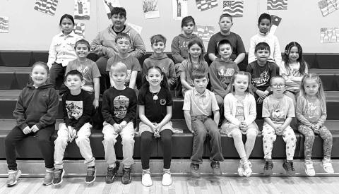 FRONT (L-R): Emma Schlosser, Koleson Long, Becket Rose, Rylie Traverise, Canaan Parker, Jessa Aberle, Rowan Bridges, Charlie Long; 2ND ROW: Milo Linderman, Zephania Jewett, Jackson Quaschnick, Kinzlee Gray, Dylan DuPreez, Zeke Vogel, Taylor Dupris; 3RD ROW: Joel Taken