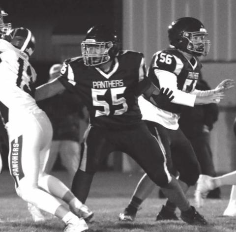 Timber Lake’s AJ Lindskov (55) and Dan Peterson (56) have helped power the Panther offense with their blocking this season.