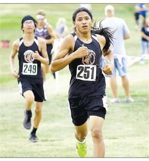 Jayden Taken Alive (251) and Wamni Kills Crow (249) led the McLaughlin Mustangs to fifth place overall at the Lakota Nation Invitational Cross Country Meet on Saturday, Oct. 1. Photo by 605 Sports