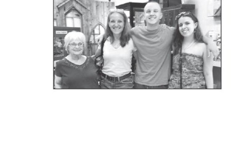 Pat Kjellsen (left) with Rachel, Benno and Josie Radcliffe