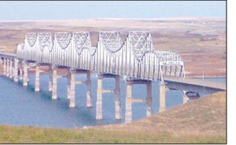 The Forest City Bridge, which spans the Missouri River/Lake Oahe to connect Dewey and Potter counties, opened in 1958. The SDDOT is exploring relocating and replacing the bridge. Topic File Photo