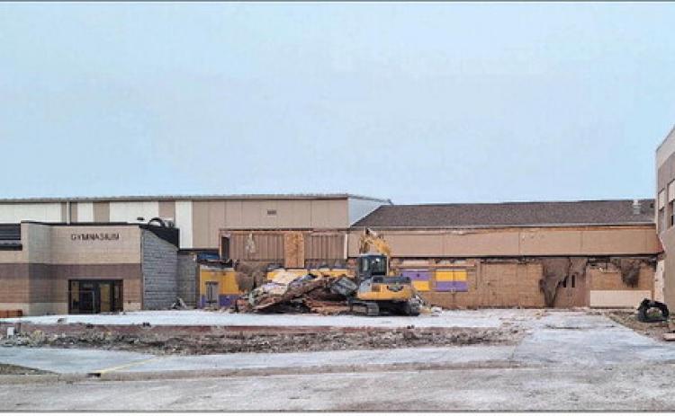LEFT: A construction project at Dupree school is underway.