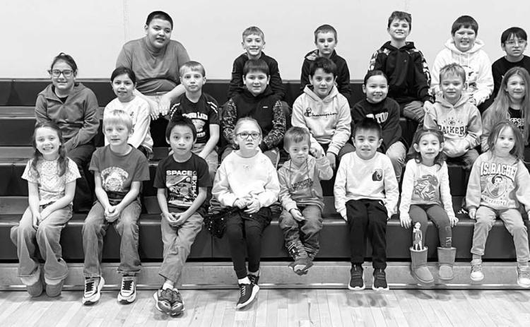 FRONT ROW (L-R): Jacoby Miner Azure, Elliot Schweitzer, Lincoln Aberle, Kyro Red Bear, Haylee Schaeffer, Trevor Russell, Kash Ward, Ava Hettich, Scarlette Shepard, Jensyn Booth; 2ND ROW: Sophia Ley, Ona Garreaux, Barrett Hermes, Tash Paxton, DW Scholtz, Marie Bad Warrior, Reed Winterberg, Lakyn Lindskov; 3RD ROW: DeVante Veo, Ike Bierman, Camden Goldade, Louis Scholtz, Brody Kraft, Cole Brown Otter.
