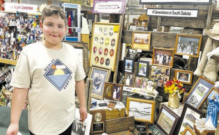Westyn Pesicka found a picture of himself in the Ranch &amp; Rodeo exhibit.