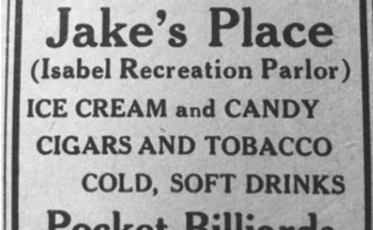 Ad from The Isabel News January, 1941