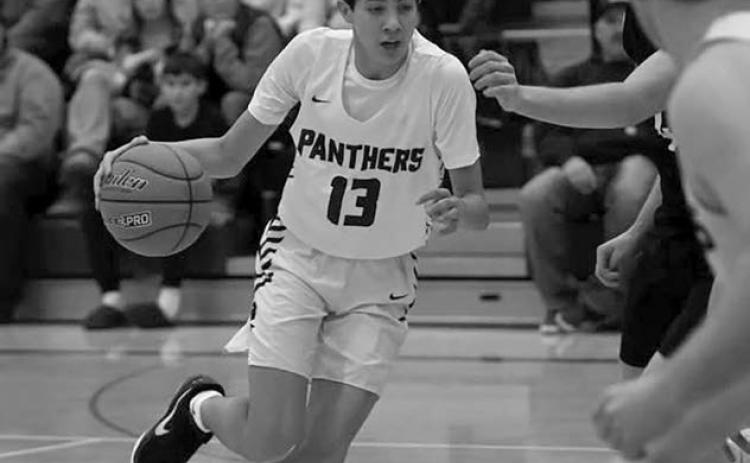 Freshman guard Jackson Bigger penetrates the lane during boys basketball action against Ipswich on Saturday. Timber Lake beat the Tigers and North Central last week to improve to 3-2 on the season. Photo by Marie DuPreez