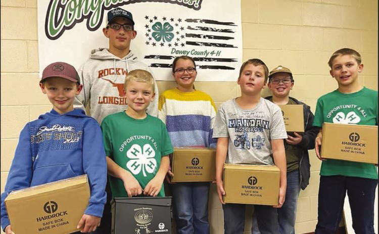 Shooting Sports. Members qualified and competed at State Shooting Sports the end of April. Front Row (L-R) Gus Anderson, Elijah Zeug, Max Biegler, and Isaac Zeug; Back Row (L-R) Levi Berndt, Maya Biegler, and Garrett Nilson. Not pictured: Stella Nilson.