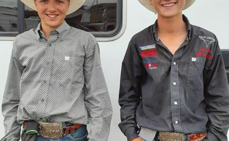 Sage Burress and Rope Roghair placed fifth and narrowly missed qualifying for nationals at the state high school rodeo finals. Photo courtesy of Maria Roghair