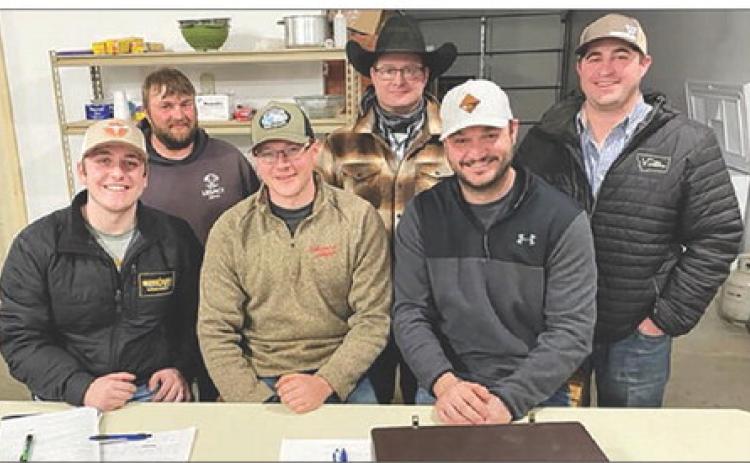 Directors of the Timber Lake Rodeo Association elected December 21 are FRONT (L-R): Shaun Maher (president), Derek Long (vice-president), Brent Schweitzer (treasurer); BACK: Terry Aberle (director), Rusty Gebhardt (secretary) and Patrick Maher (director). NOT PICTURED: Mark Leibel (director). Photo by Kathy Nelson
