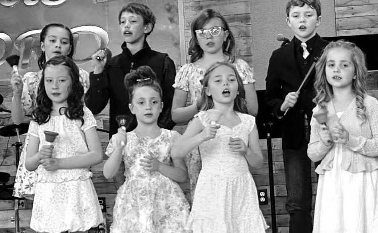 The K4J children’s choir from Holy Cross Church performed at the Spring Sing on March 29. The annual event is sponsored by the three Timber Lake churches and was hosted by New Hope Church. Pictured are (Front, l-r) Bexley Dupris, Ellie Schweitzer, Charlie Long, Elsie Maher; Back: Kiernan Biegler, Gunner Wright, Brie Parker, and Brace Beer.