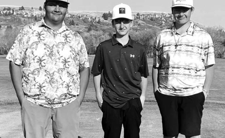 Returning letterwinners for the Timber Lake Panther golf team are (l-r) Hayden Thompson, Kruz Lindskov,and Hadley Thompson. The Thompson brothers were both state tournament qualifiers last season.