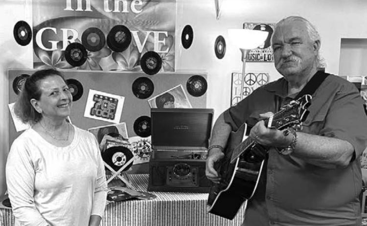 Lorna and Terence Sinclair-Wood enjoyed the music exhibit at the Timber Lake Museum recently. Both are Beatles fans, especially Terence, who is British and had a front-row seat from the beginning of their career.